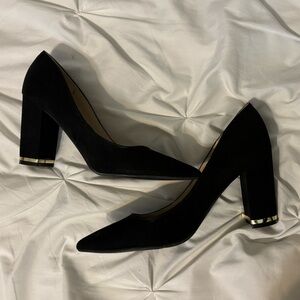 Marc Fisher Black Heels with Gold Accents